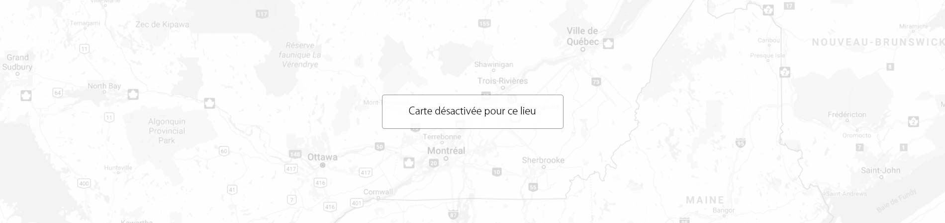 Carte désactiviée pour ce lieu